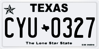 TX license plate CYU0327