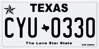 TX license plate CYU0330