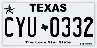 TX license plate CYU0332