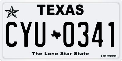 TX license plate CYU0341