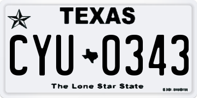 TX license plate CYU0343