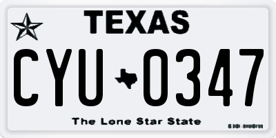 TX license plate CYU0347