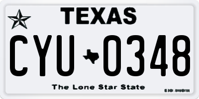 TX license plate CYU0348