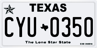 TX license plate CYU0350