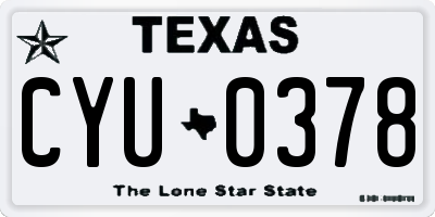 TX license plate CYU0378