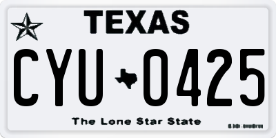 TX license plate CYU0425