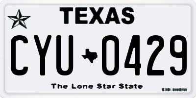 TX license plate CYU0429