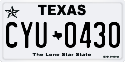 TX license plate CYU0430