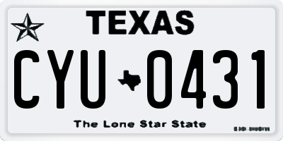 TX license plate CYU0431