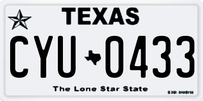 TX license plate CYU0433