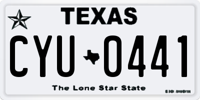 TX license plate CYU0441