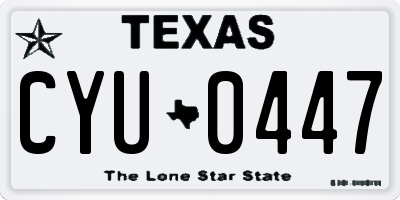 TX license plate CYU0447