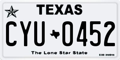 TX license plate CYU0452