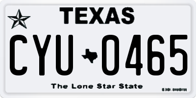 TX license plate CYU0465