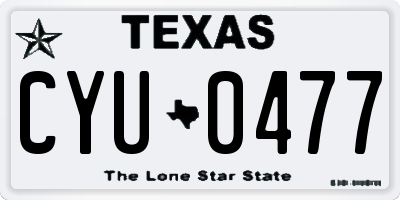TX license plate CYU0477