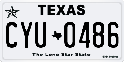 TX license plate CYU0486