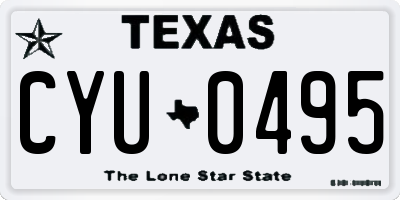 TX license plate CYU0495