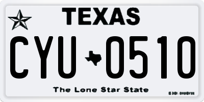 TX license plate CYU0510