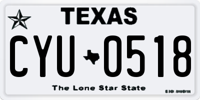 TX license plate CYU0518