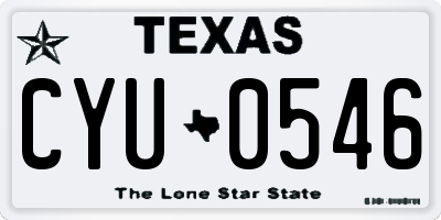 TX license plate CYU0546