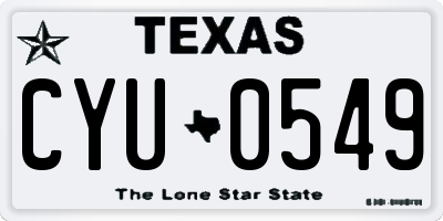 TX license plate CYU0549
