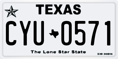 TX license plate CYU0571