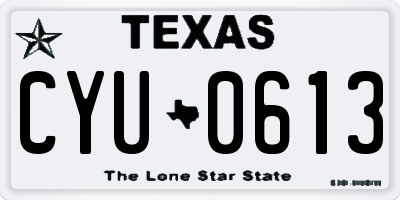 TX license plate CYU0613