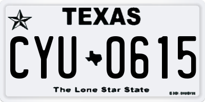 TX license plate CYU0615