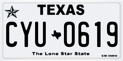 TX license plate CYU0619