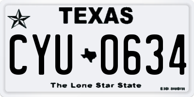 TX license plate CYU0634