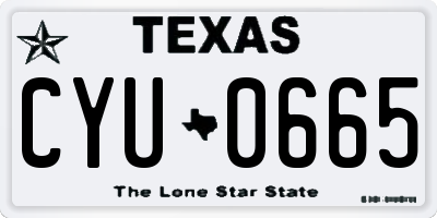 TX license plate CYU0665