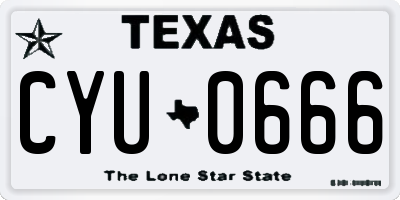 TX license plate CYU0666