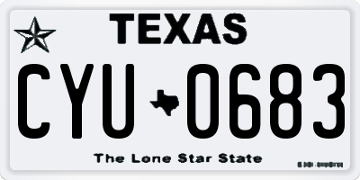 TX license plate CYU0683