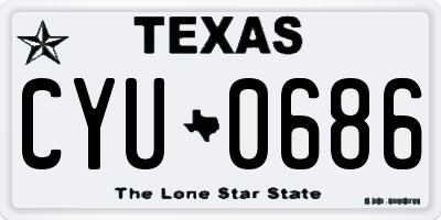 TX license plate CYU0686