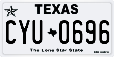 TX license plate CYU0696