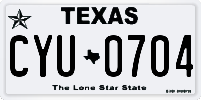 TX license plate CYU0704