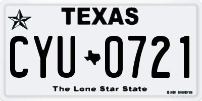 TX license plate CYU0721