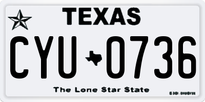 TX license plate CYU0736