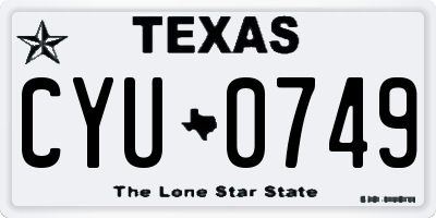 TX license plate CYU0749