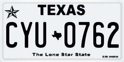 TX license plate CYU0762