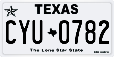 TX license plate CYU0782