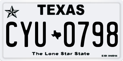 TX license plate CYU0798