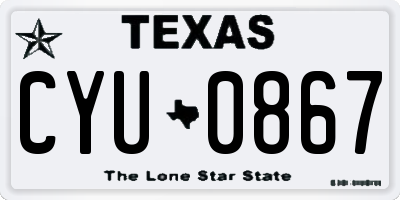 TX license plate CYU0867