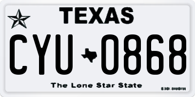 TX license plate CYU0868