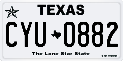 TX license plate CYU0882