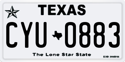 TX license plate CYU0883