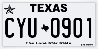 TX license plate CYU0901
