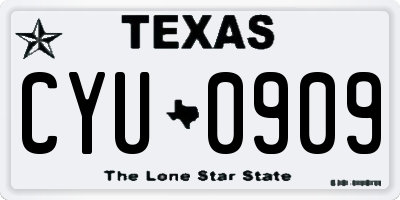 TX license plate CYU0909