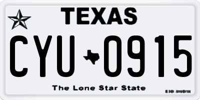 TX license plate CYU0915