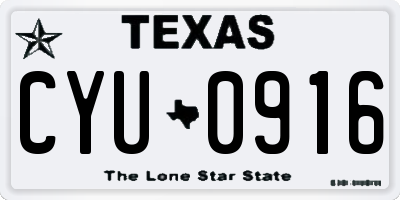 TX license plate CYU0916